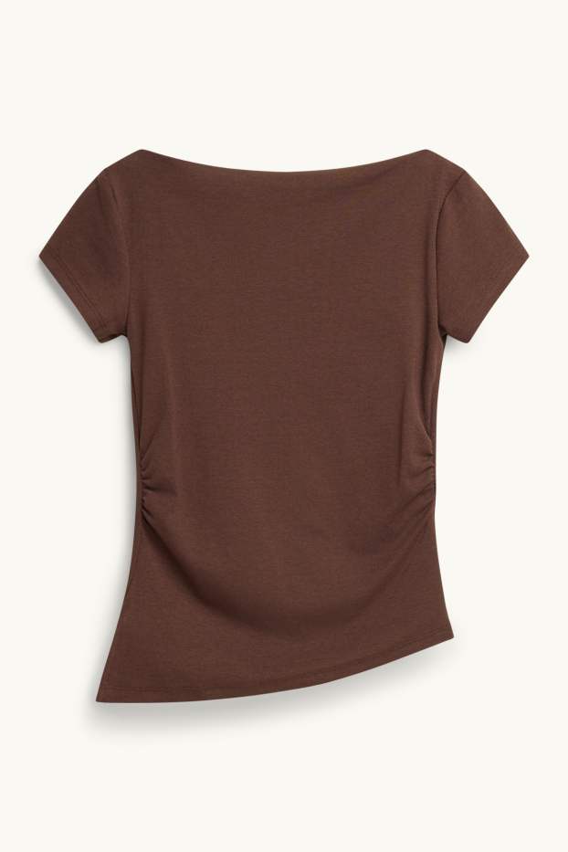 Dona - Samarreta de màniga curta - slim fit - marró