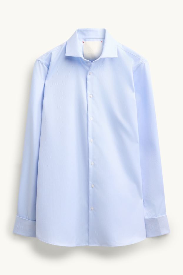 Heren - Business-overhemd - regular fit - cut away - strijkvrij - lichtblauw