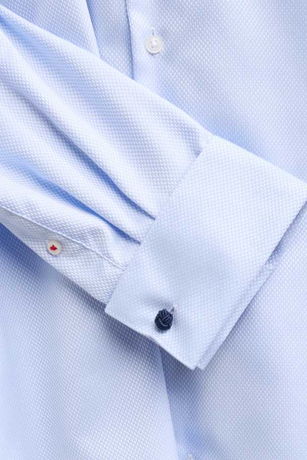 Heren - Business-overhemd - regular fit - cut away - strijkvrij - lichtblauw
