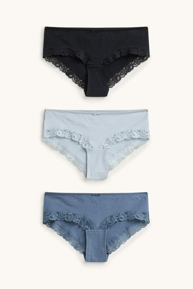 Femmes - Lot de 3 - shortys - bleu clair