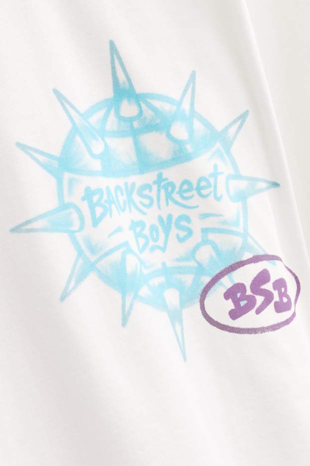 Pánské - Tričko - oversized - Backstreet Boys - sněhobílá