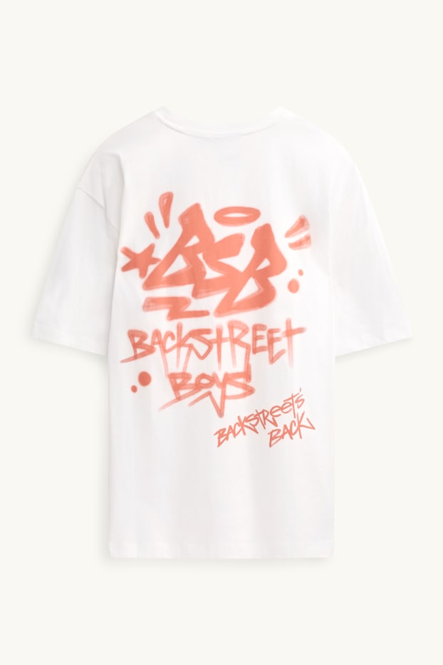 Pánské - Tričko - oversized - Backstreet Boys - sněhobílá