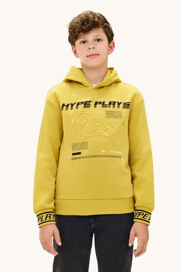 Enfants garçons - Manette jeux vidéo - sweat à capuche - jaune