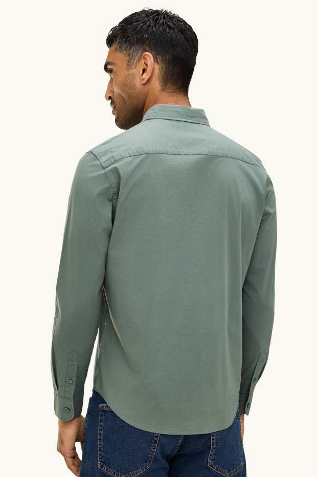 Hommes - Chemise - regular fit - col kent - vert
