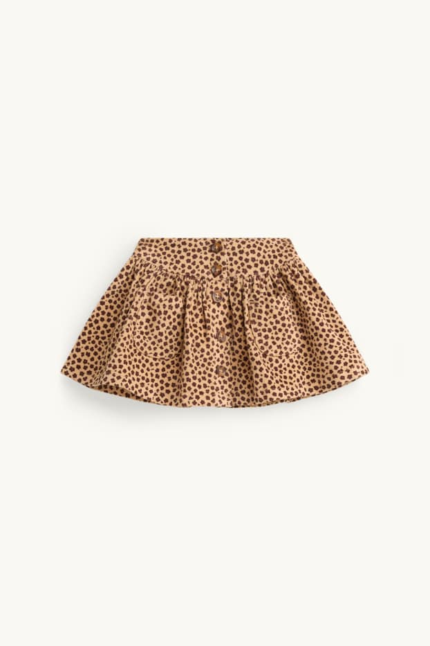 Enfants filles - Jupe en velours côtelé - à motif - LYCRA® - beige / marron