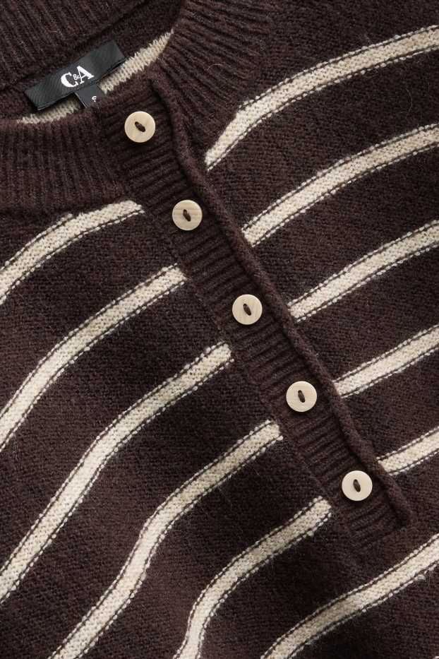 Damen - Pullover - gestreift - braun / cremeweiß