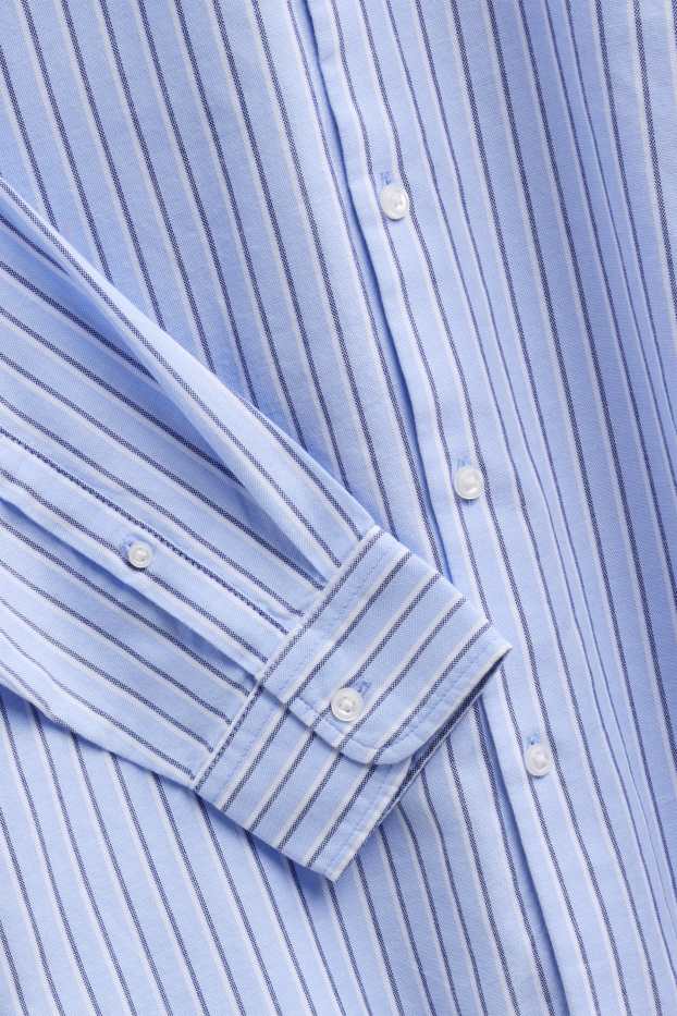 Hommes - Chemise - regular fit - col kent - à rayures - bleu clair
