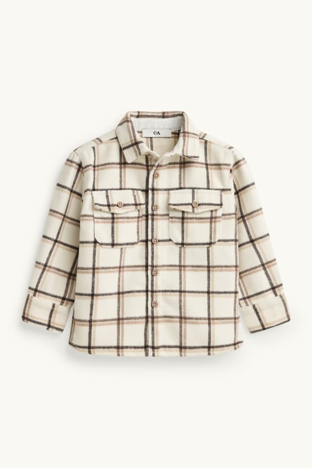 Bambini - Camicia - a quadretti - marrone / bianco crema