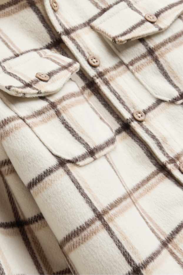 Bambini - Camicia - a quadretti - marrone / bianco crema