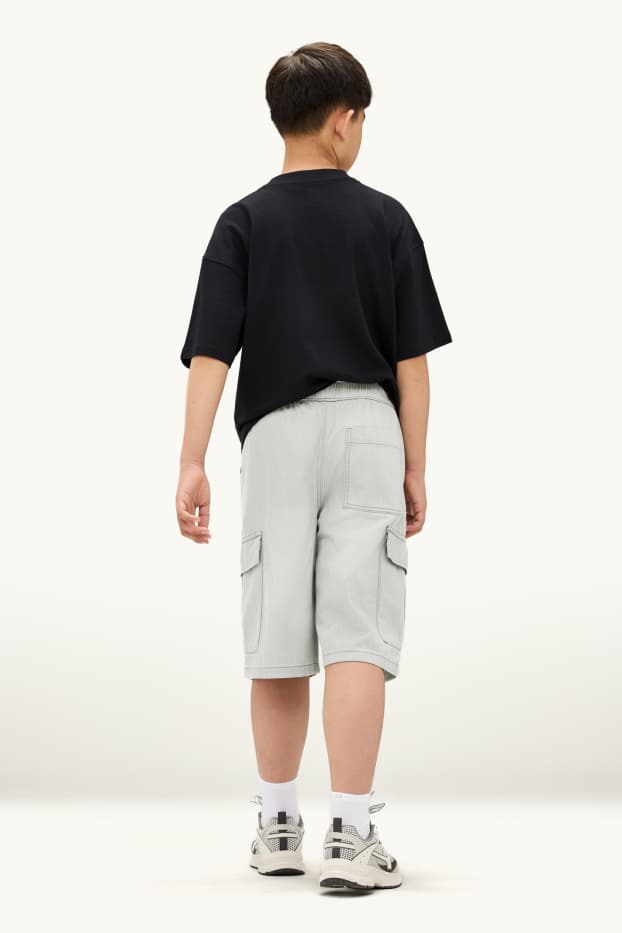Children Boys - Denim Bermuda shorts - light gray