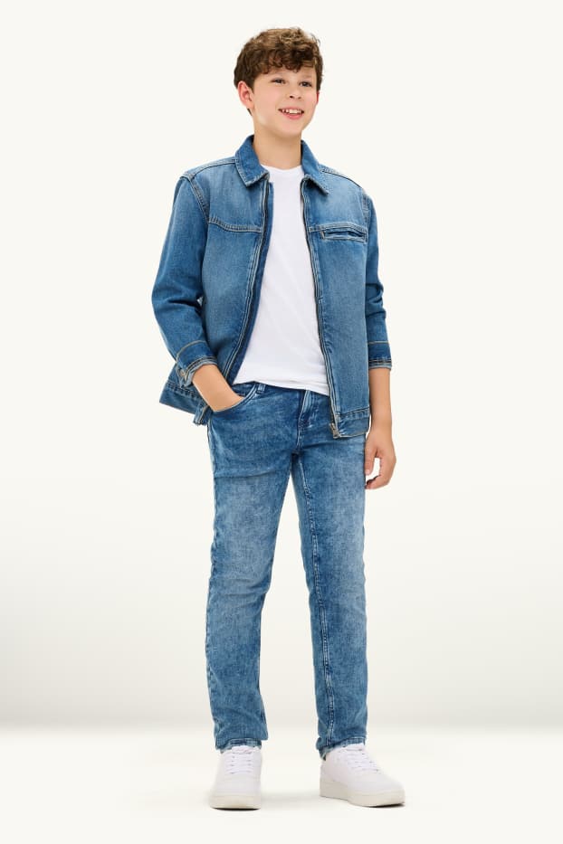 Nen - Slim jeans - texà blau