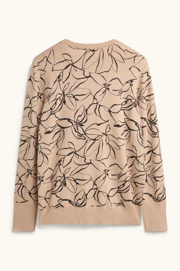 Women - Jumper - patterned - beige