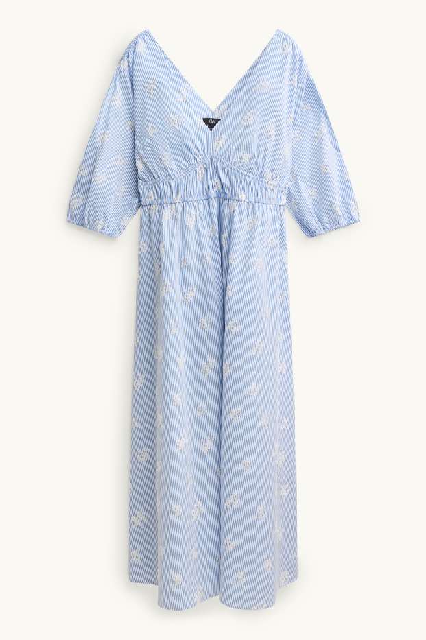 Women - Dress - blue / white