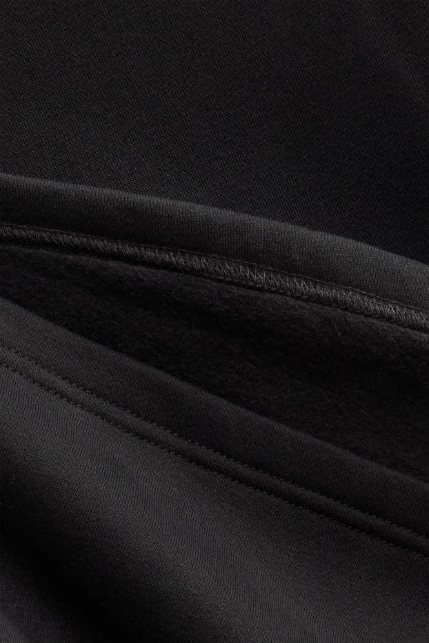 Femmes - Robe en molleton - straight fit - brodé - noir