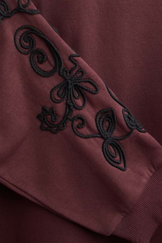 Dona - Vestit de dessuadora - straight fit - brodat - marró