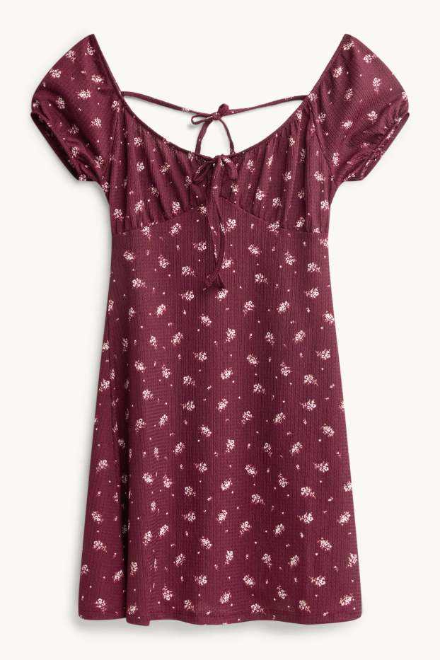 Women - A-line dress - floral - bordeaux