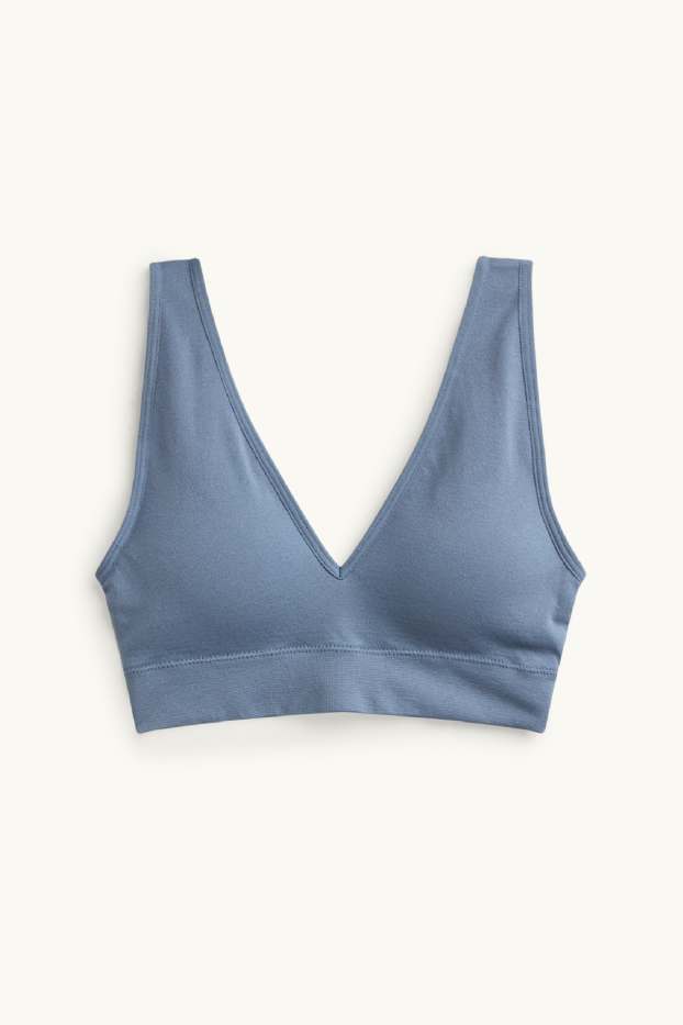 Women - Bralette - padded - seamless - blue