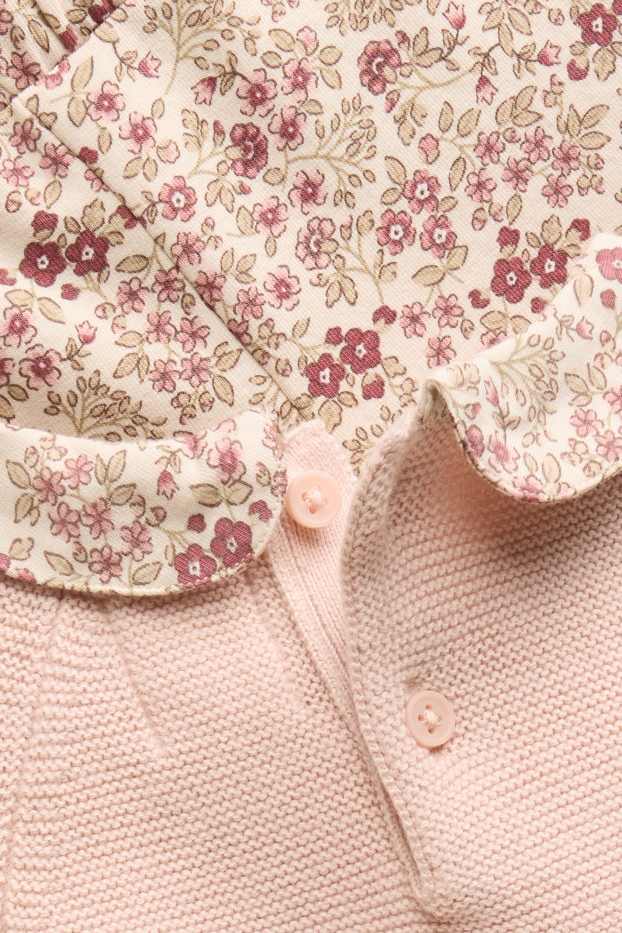 Neonate - Fiorellini - completo per neonate - 2 pezzi - rosa pallido