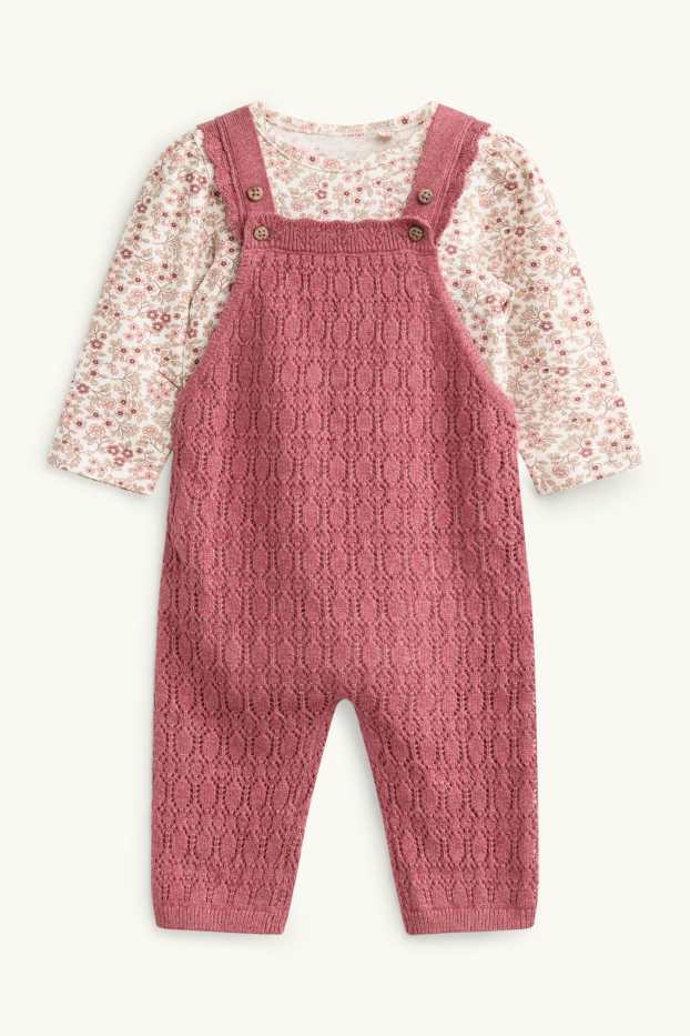 Baby Girls - Floral - baby outfit - 2 piece - coral