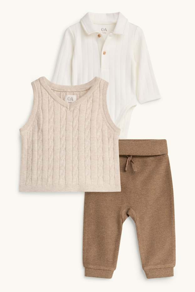 Baby Boys - Newborn outfit - 3 piece - creme