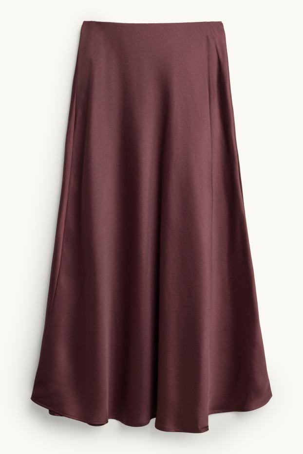 Women - Satin skirt - bordeaux