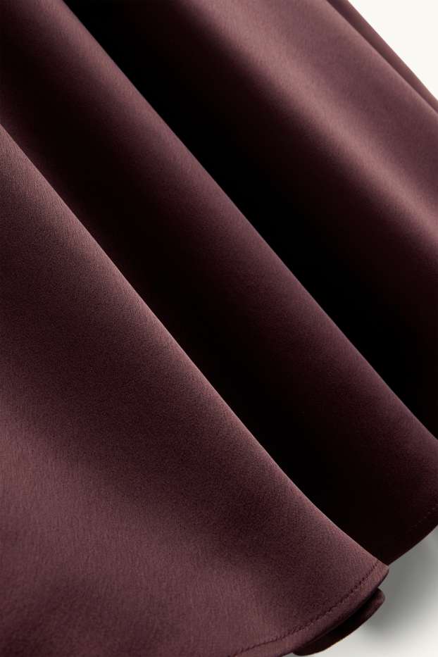 Women - Satin skirt - bordeaux