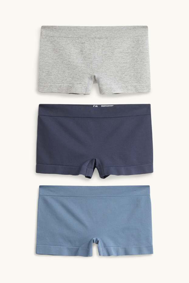 Women - Multipack of 3 - shorts - seamless - blue / gray