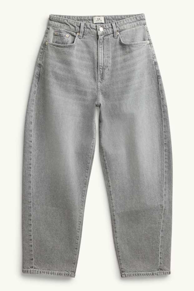 Damen - Barrel Jeans - High Waist - helljeansgrau