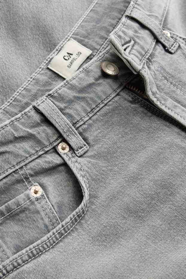 Damen - Barrel Jeans - High Waist - helljeansgrau