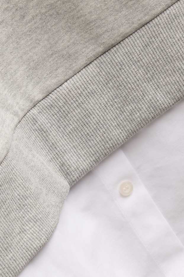 Women - Sweatshirt - 2-in-1 look - light gray