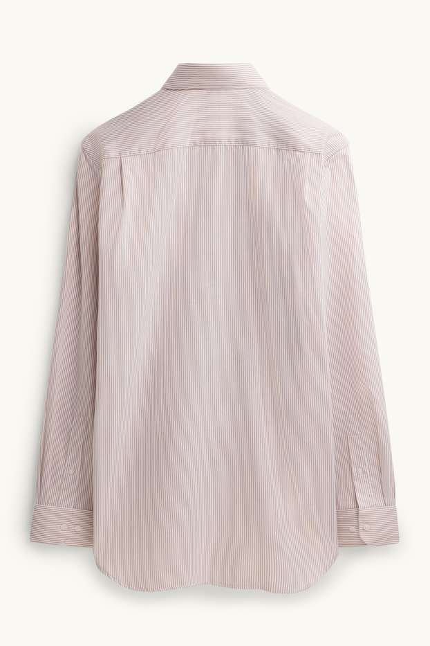 Herren - Businesshemd - Regular Fit - Kent - bügelfrei - gestreift - beige