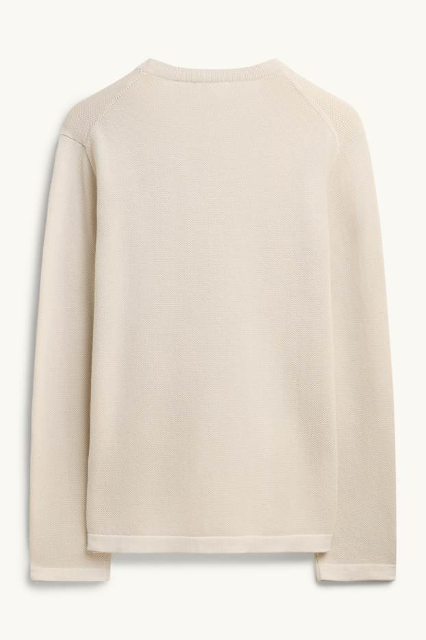 Men - Jumper - textured - cremewhite