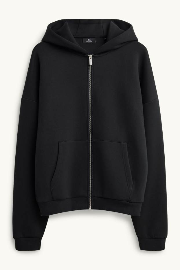 Herren - Sweatjacke mit Kapuze - schwarz