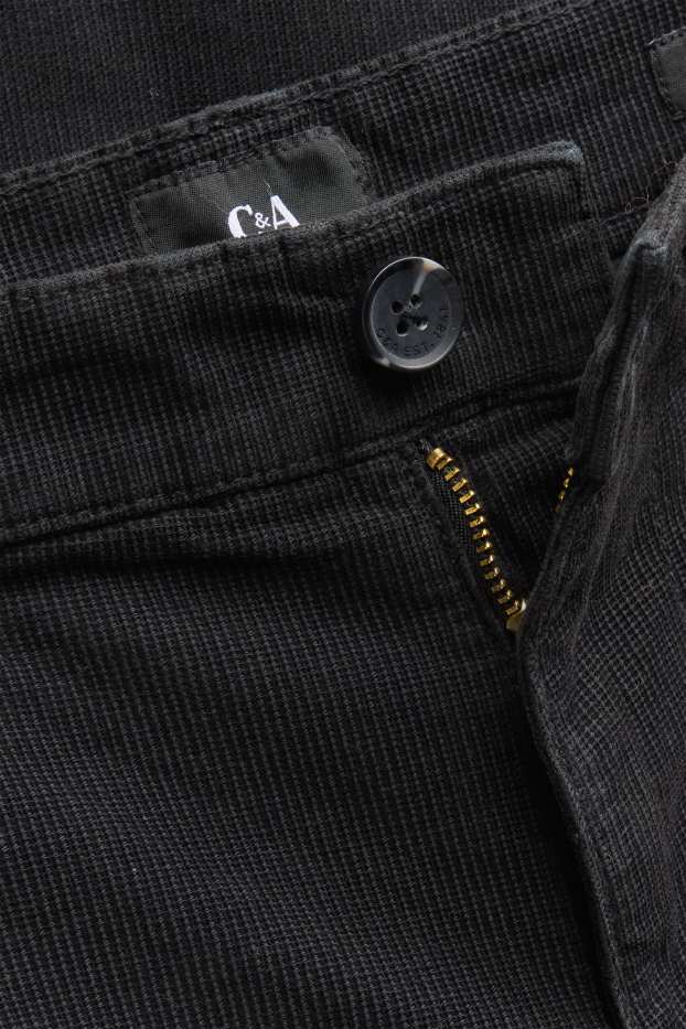 Bărbați - Chino din catifea reiată - slim fit - structurați - negru