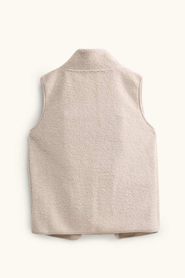 Dames - Zwangerschapsvest van fleece - met babydraagzak - licht beige