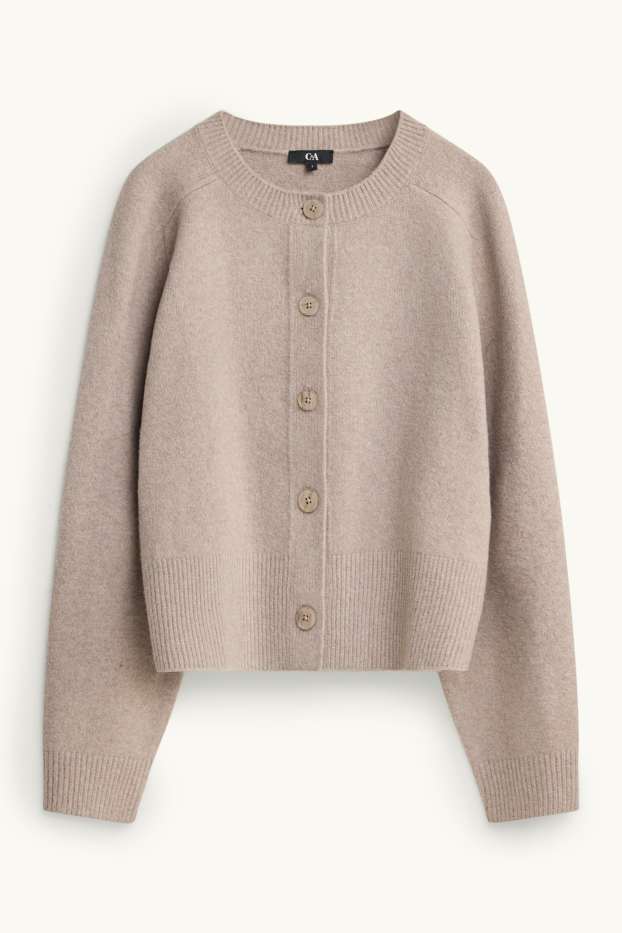 Femei - Cardigan tricotat - bej