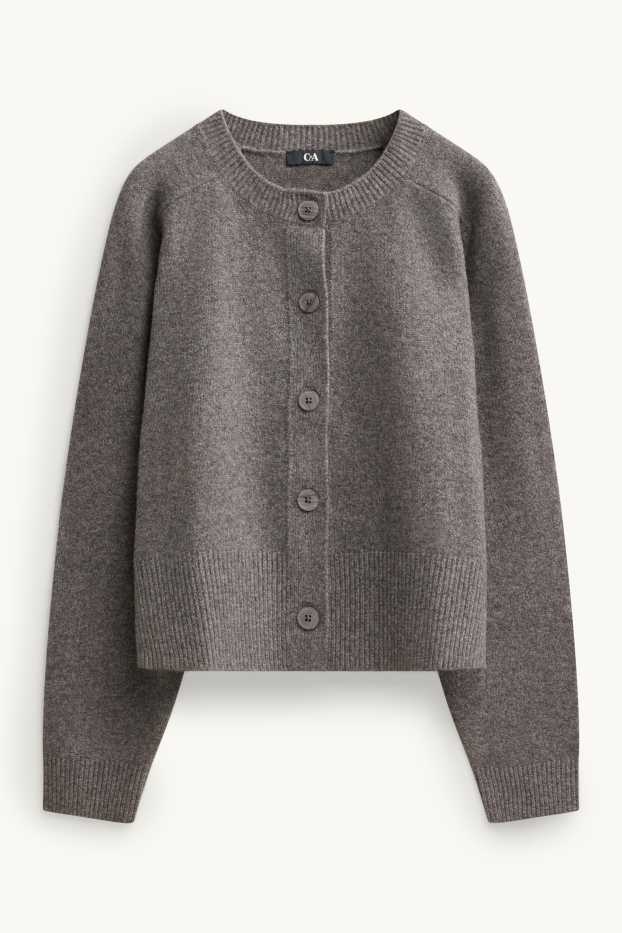 Femei - Cardigan tricotat - gri melanj
