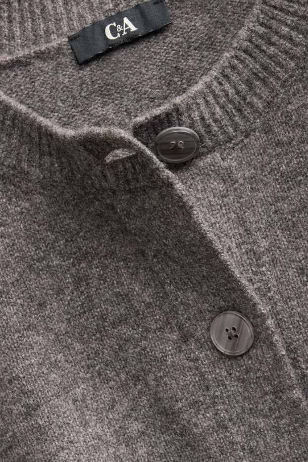 Femei - Cardigan tricotat - gri melanj