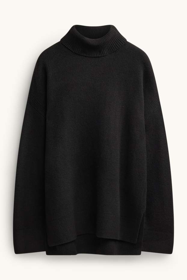 Women - Turtleneck jumper - black