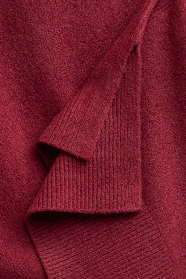 Femmes - Pull à col roulé - rouge foncé