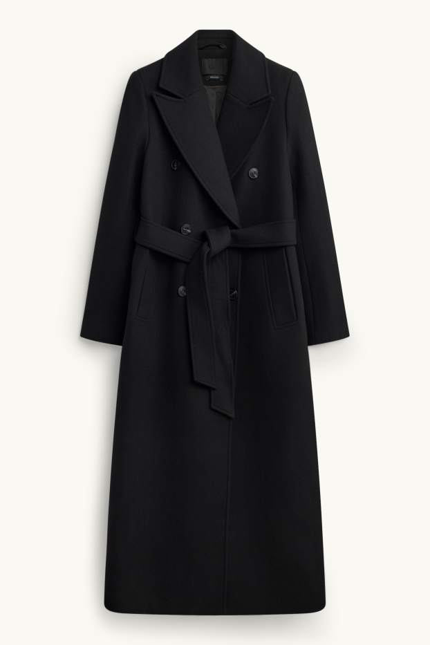 Femmes - Manteau - laine mélangée - noir