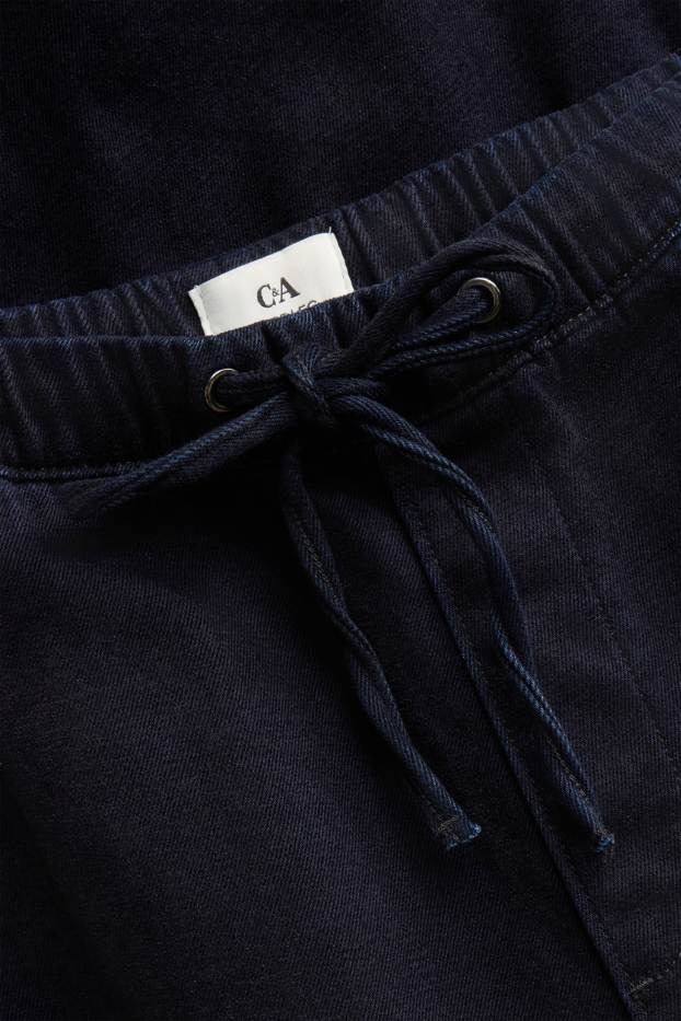 Femmes - Chenille wide leg jean - high waist - jean bleu foncé
