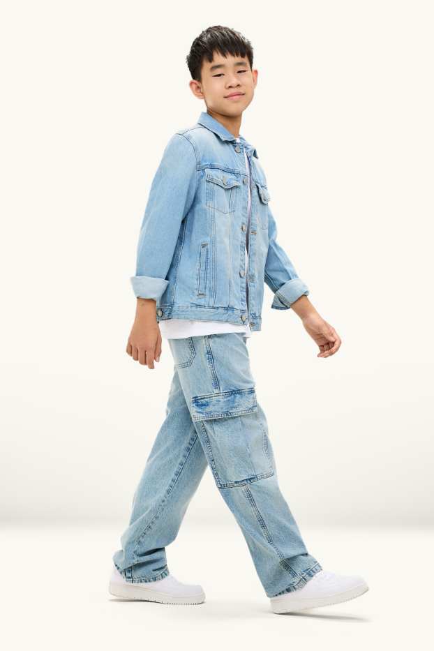 Kinder Jungen - Cargo Jeans - jeansblau