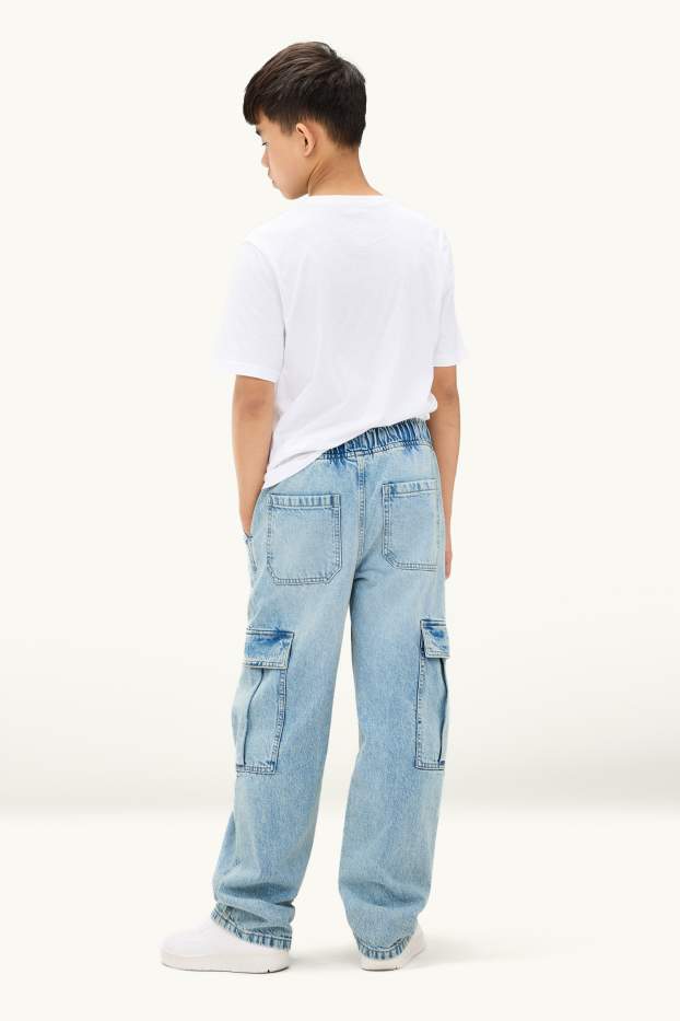 Kinder Jungen - Cargo Jeans - jeansblau