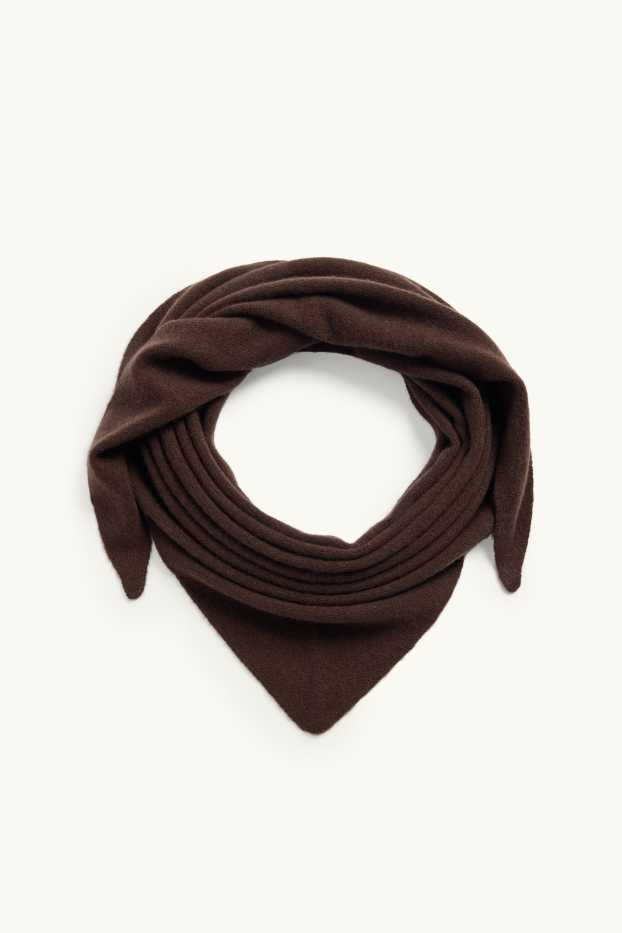 Women - Cashmere scarf - dark brown