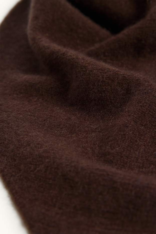 Women - Cashmere scarf - dark brown