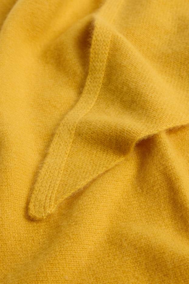 Femmes - Foulard en cachemire - jaune moutarde