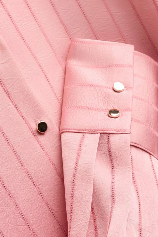 Donna - Blusa - motivo gessato - fucsia