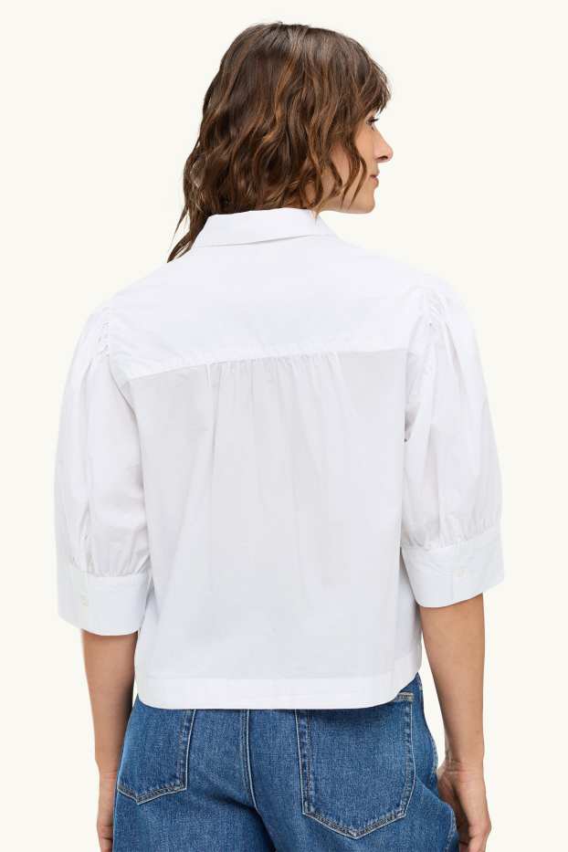 Damen - Hemdbluse - schneeweiss