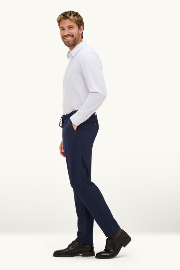 Men - Mix & match suit trousers - slim fit - stretch - dark blue